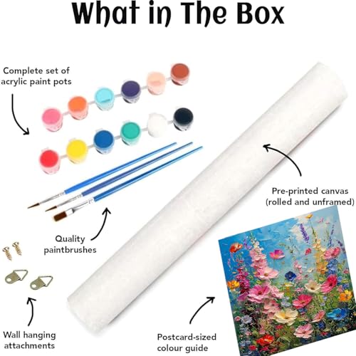 2 Pack Flowers Paint by Numbers Kit for Adults Beginner (Without Frame) - color: YH03844