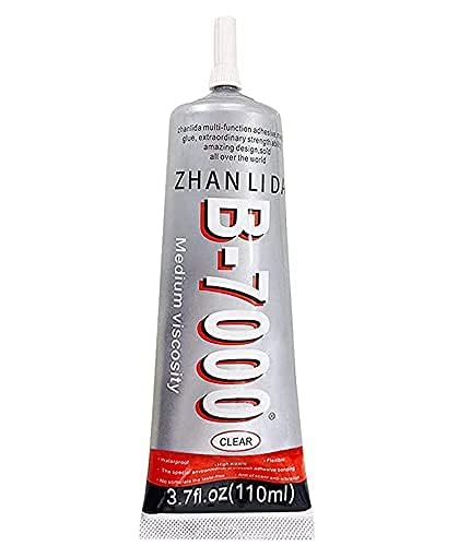 B-7000 110ML Adhesive, Multi-Function Glues Transperant Paste Adhesive Suitable for Phone Frame Bumper Jewelry Multi-Purpos,110ML/3.7fl.oz,with 3X Cleaning Cloth