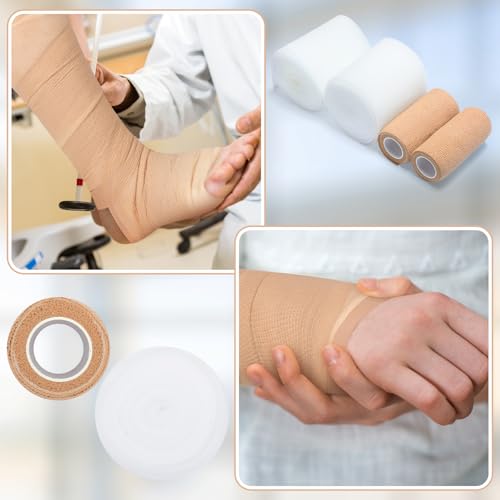 Geiserailie 4 Pcs 2 Layer Compression Wraps Bandage System for Leg Swelling - size: 10 cm