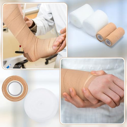 Geiserailie 4 Pcs 2 Layer Compression Wraps Bandage System for Leg Swelling - size: 10 cm