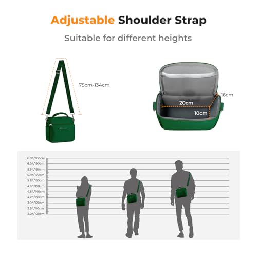K&F CONCEPT Camera Sling Bag Small Crossbody Case - color: 07-Green