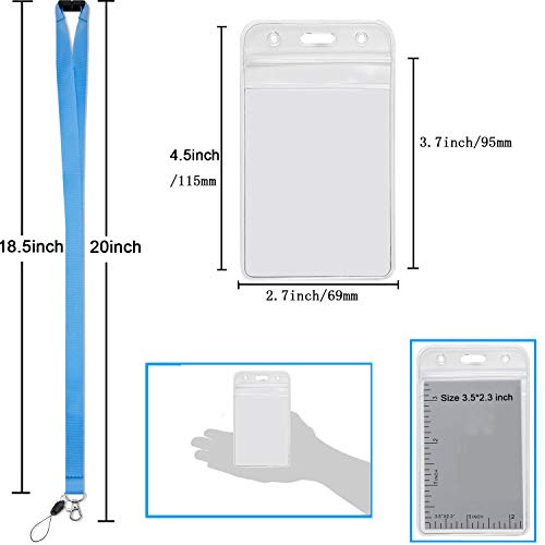 7Pack Multicolor Lanyards Quick Release with Clear Vertical ID Badge Holder - color: 7 Colors Lanyard With Vertical Badge Holder