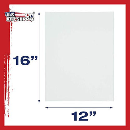 U.S. Art Supply 12 X 16 Inch Art Canvas Board Panels 12 Pack - 8 Ounce - size: 12" x 16"