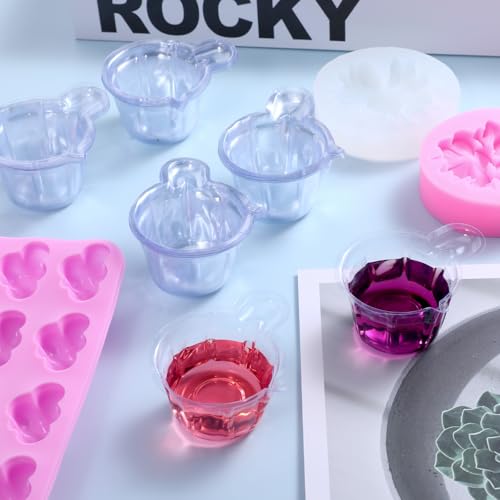200Pcs 40ml Disposable Plastic Resin Mixing Cups Multipurpose Dispensing Cup for Mixing Paint, Stain, Epoxy, Resin (Clear)
