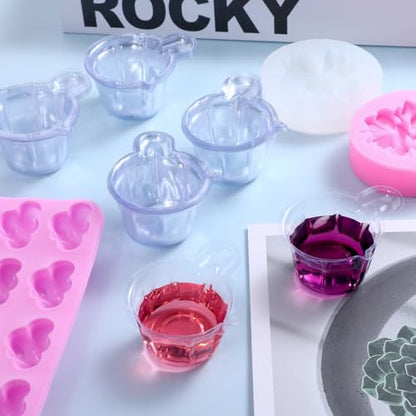 200Pcs 40ml Disposable Plastic Resin Mixing Cups Multipurpose Dispensing Cup for Mixing Paint, Stain, Epoxy, Resin (Clear)