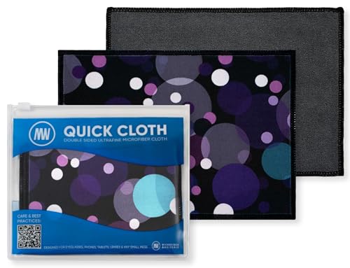 Quick Cloth Microfiber Glasses Cleaning Cloths — 5"x7" 2 Pack with - color: Bubbles, size: 5"x7"