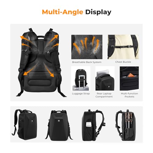 K&F CONCEPT Camera Backpack,Hardshell Photography DSLR Camera Bag - color: Black