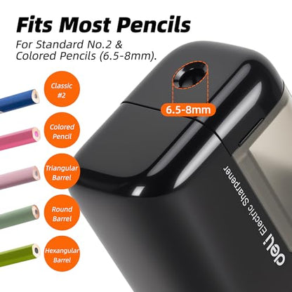 Deli Electric Pencil Sharpener, Battery Operated Portable Pencil Sharpener - color: Black