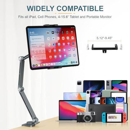Houele Tablet Stand Holder iPad Stand for Desk Tablet Desk Mount - color: Grey