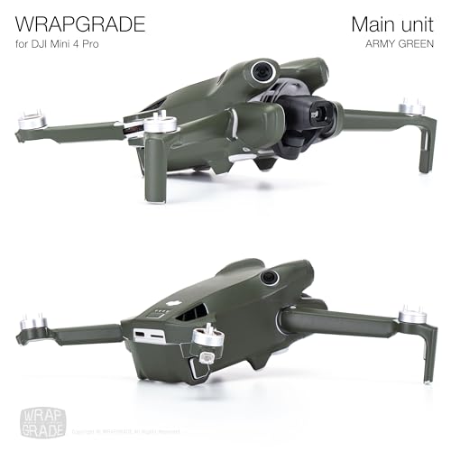 WRAPGRADE Skin Stickers Compatible with DJI Mini 4 Pro | Full Wrap (Army Green) - color: Army Green