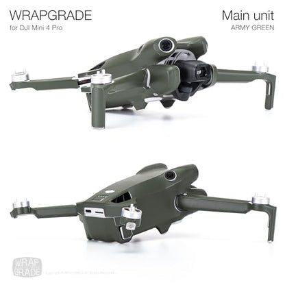 WRAPGRADE Skin Stickers Compatible with DJI Mini 4 Pro | Full Wrap (Army Green) - color: Army Green