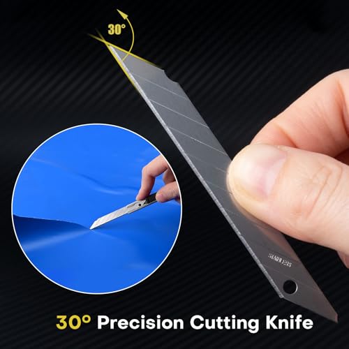 NEWISHTOOL 9mm Stainless Steel Blade, 30 Degree Snap Off Blades - 100 Pack