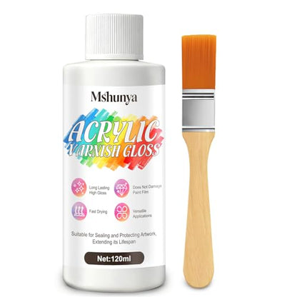 Gloss Varnish for Acrylic Painting, Non-Yellowing, Quick Drying Non Stick