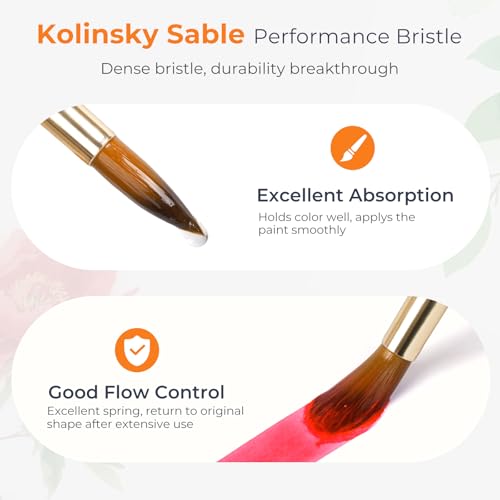 Nicpro 8Pcs Watercolor Paint Brushes Professional, Travel Paint Brush Set - size: 8 PCS