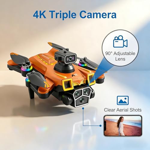 Drone with camera for kids, drones for Kids 8-12 with camera & dynamic racing LED lights, 5.6" Built-In FPV Screen, Dual Batteries, Perfect Holiday & Birthday Gift, Indoor & Outdoor Quadcopter Toy - size: H