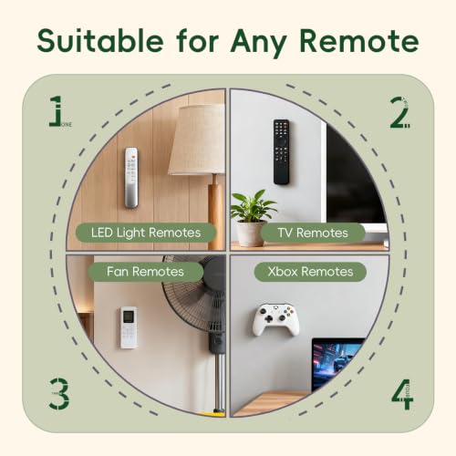Magnetic Remote Control Holder Wall Mount for TV Fan 6 Pack Green - color: 6 Green, size: Square