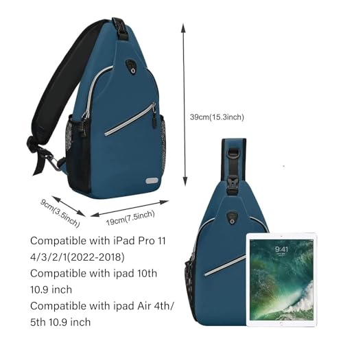 MOSISO Small Sling Bag for Men, Crossbody Shoulder Chest Daypack Bag - color: Deep Teal