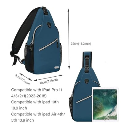 MOSISO Small Sling Bag for Men, Crossbody Shoulder Chest Daypack Bag - color: Deep Teal