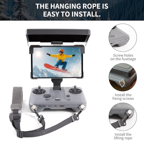 4-in-1 Remote Control Protection kit for DJI Mavic 4 RC Pro 2 Accessories, Screen Protector/Controller Sunshade/PU Material Lanyard and Standard 1/4 Screw Set