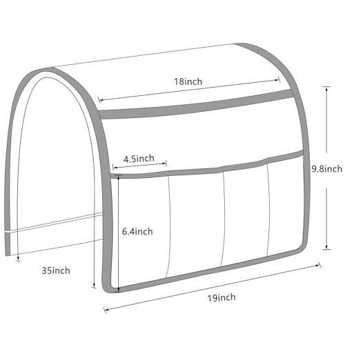 Remote Control Holder for Armchair Caddy, Remote Holder with 5 Pockets - color: Beige, size: 35"x18"