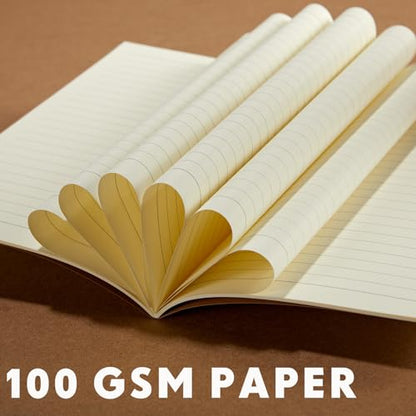 Mimorou 100 Pcs A5 Journals Notebooks Bulk,Dark Brown,Lined - color: Dark Brown, style: Lined