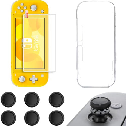 Gepicest Switch Lite Case Compatible with Nintendo Switch Lite w/Screen Protector&6 Thumb Grips Joystick Caps, Incl. Clear Protective Case Cover, Rubber Button Caps 5.5" - size: 5.5''