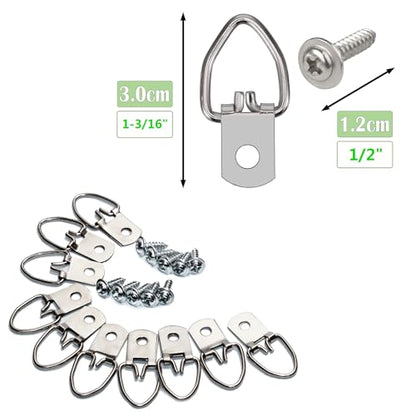 35Pcs Gold Double-Headed Wall Picture Screws with D Ring Hangers kit - color: Color Zinc, size: 35 Pack + D-ring