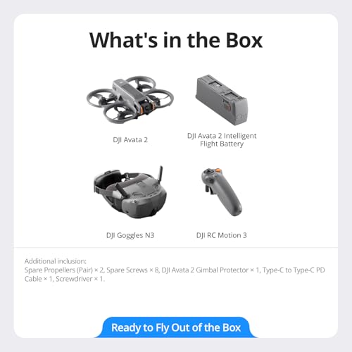 DJI Avata 2 Fly Smart Combo (Single Battery), FPV Drone With Camera 4K - style: Fly Smart Combo (Single Battery)