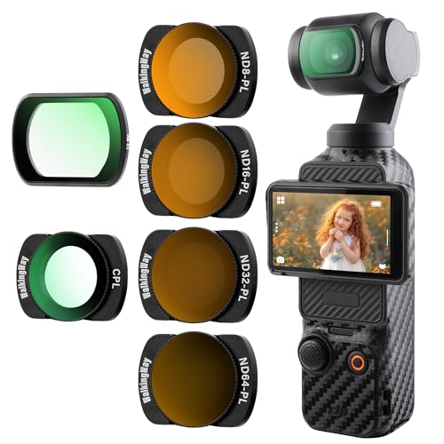 Walking Way Magnetic Black Mist & CPL & ND Filter Set Compatible with DJI Osmo Pocket 3 Creator Combo Accessories - 6 Pack (Black Diffusion 1/4, CPL, ND8/PL+ND16/PL+ND32/PL+ND64/PL),Multi-Coated - style: Magnetic Black Diffusion 1/4+CPL/ND8PL/ND16PL/ND32P