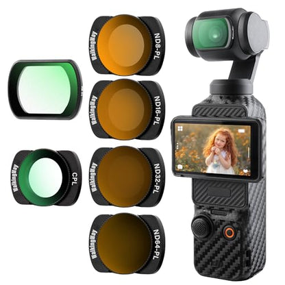 Walking Way Magnetic Black Mist & CPL & ND Filter Set Compatible with DJI Osmo Pocket 3 Creator Combo Accessories - 6 Pack (Black Diffusion 1/4, CPL, ND8/PL+ND16/PL+ND32/PL+ND64/PL),Multi-Coated - style: Magnetic Black Diffusion 1/4+CPL/ND8PL/ND16PL/ND32P