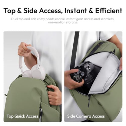 ULANZI YY038 Travel Camera Backpack 22L for Mirrorless DSLR (Green) - color: Green