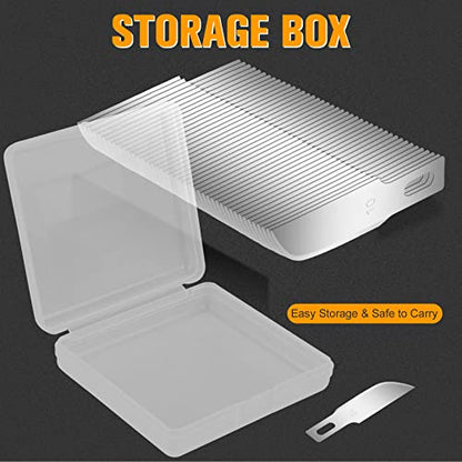 JETMORE 100 Pack Exacto Blades #10, Craft Knife Blades with Storage Box - size: #10
