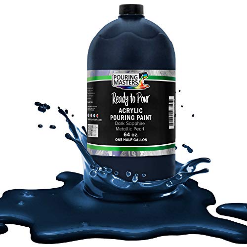 Pouring Masters Dk Sapphire Blue Metallic Pearl 64-oz Acrylic Pouring Paint - color: Dark Sapphire Blue Metallic Pearl, size: 64 Fl Oz (Pack of 1)