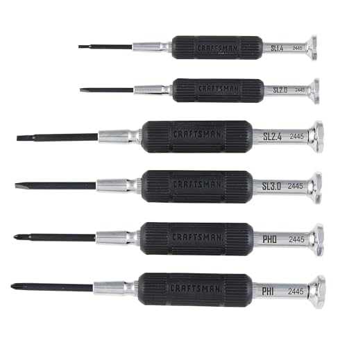 CRAFTSMAN 6 Piece Precision Screwdriver Set, Mini Screwdriver Set for Watch Jewelry Eyeglass Computer Repair (CMHT68012)
