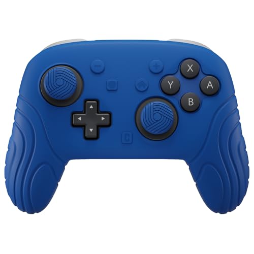 PlayVital for Nintendo Switch 2 Pro Controller Silicone Cover – Samurai Edition Protective Skin Case for Switch 2 Pro Controller with Back Button Caps & Thumb Grips & Stickers, Shockproof - Blue - color: Blue