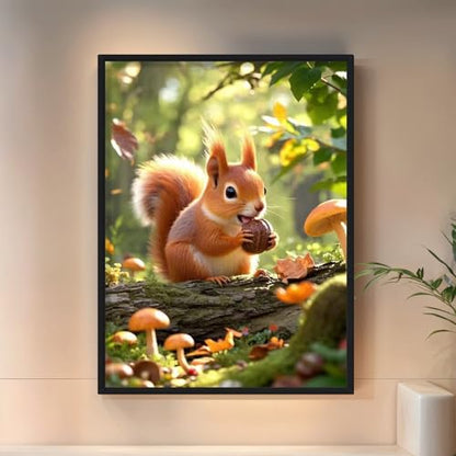 PINFFSHU Cute Autumn Squirrel Dimond Art Paintings for Adults - color: squirrel