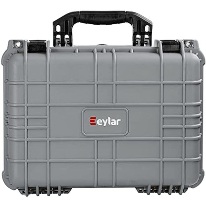 Eylar Standard 16" Gear, Equipment, Hard Camera Case Waterproof with Foam TSA Standards - color: Gray