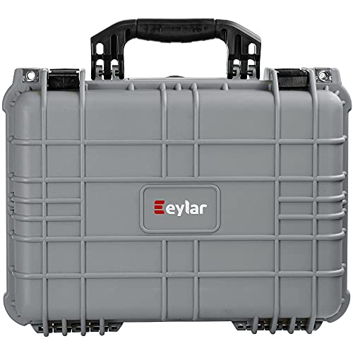 Eylar Standard 16" Gear, Equipment, Hard Camera Case Waterproof with Foam TSA Standards - color: Gray