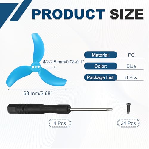 MECCANIXITY 2 Pair 3032S Propellers, Propeller Blades Low Noise Wings Quick Replacement Colorful Wing Blade Spare Part for Drone Handheld Quadcopter Drone Accessories, Blue - color: Blue