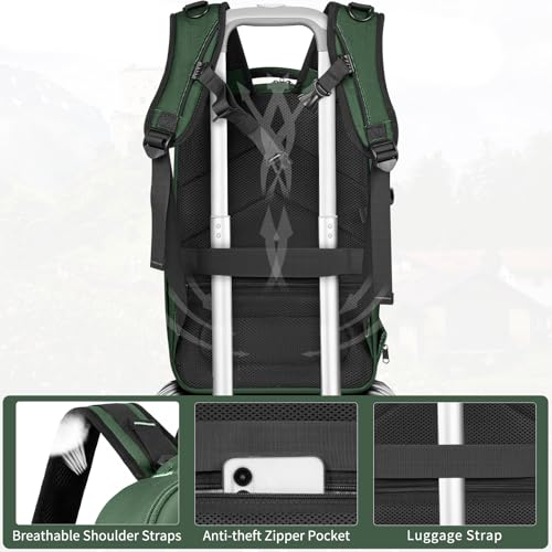 TORIBIO Large Hardshell Camera Backpack DSLR/SLR/Mirrorless Photography Bag - color: Green