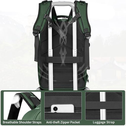 TORIBIO Large Hardshell Camera Backpack DSLR/SLR/Mirrorless Photography Bag - color: Green