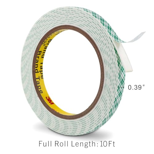3M Double Sided Foam Tape 0.39" x 10Ft Peel and Stick Mounting Tape, White - size: 0.39" x 10Ft