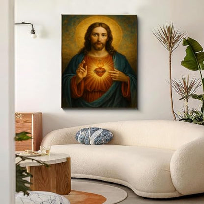 Jesus Paint by Numbers Kit for Adults Framed Canvas 12X16 in, Frameworkless - color: YH02671