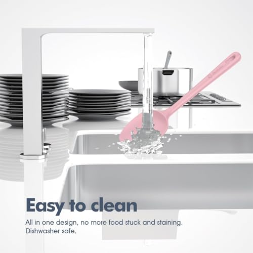 ChefAide 5 Pieces Silicone Spatulas Set, Heat Resistant Rubber Spatula - color: Pink, size: 5 pieces