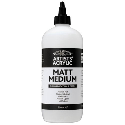 Winsor & Newton Professional Acrylic Medium, Matt Medium, 500ml - color: Matt Medium, style: 500ml (16.9-oz)