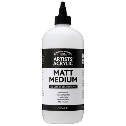 Winsor & Newton Professional Acrylic Medium, Matt Medium, 500ml - color: Matt Medium, style: 500ml (16.9-oz)