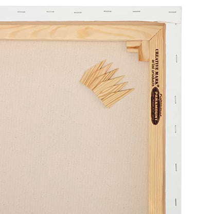 Paramount Professional Gallery Wrapped Canvases for Painting, 6x8 Pack of 3 Heavy-Duty Stretched Canvas, Unbleached 100% Cotton, 1-13/16 Deep, Acid-Free, Triple-Primed, Medium-Tooth Surface - size: 6x8"