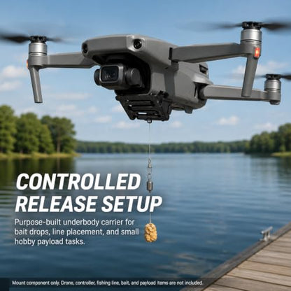 SplashNColor Drone Payload Drop Device Compatible with DJI Mavic Pro – Controlled Bait Release Mount | Screw and Snap-Fit Arm Attachment | Compact RC Air Drop Accessory