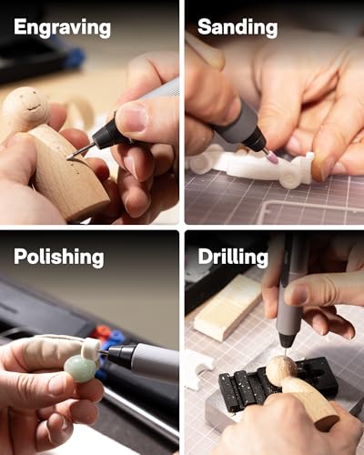 HOTO 2-in-1 Master DIY & Repair Kit: Compact Craft Power Tool Kit – Includes Mini Rotary Tool & Electric Mini Drill Pen