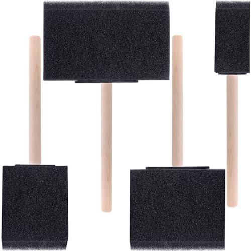 4pcs Foam Paint Brushes for Crafts, 1" 2" 3" 4", Black - color: Black-4pcs-1" 2" 3" 4"